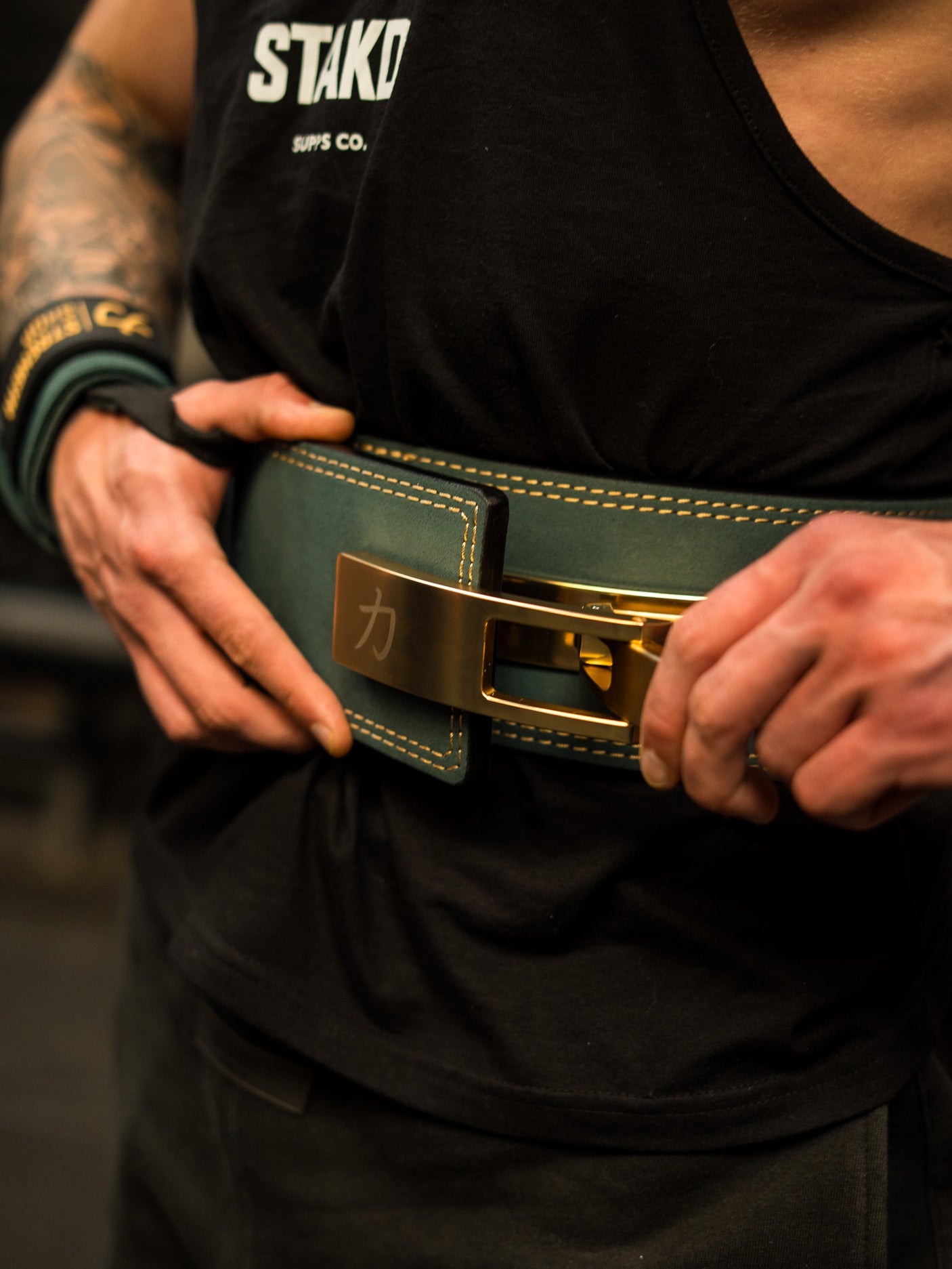 Strength Stack - Vintage Green - 10mm Lever Belt, 7mm Inferno Knee Sleeves & Zeus Wrist Wraps