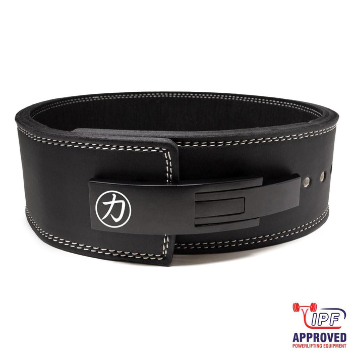 10mm Lever Belt - Embossed Logo Black - IPF Approved