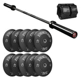 Riot Bumper Plates 2.0 Set Black, Original 2028 Olympic Bar & Flip Lock Collars