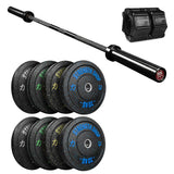 Crumb Bumper Plates Set, Original 2028 Olympic Bar & Flip Lock V2 Collars Package