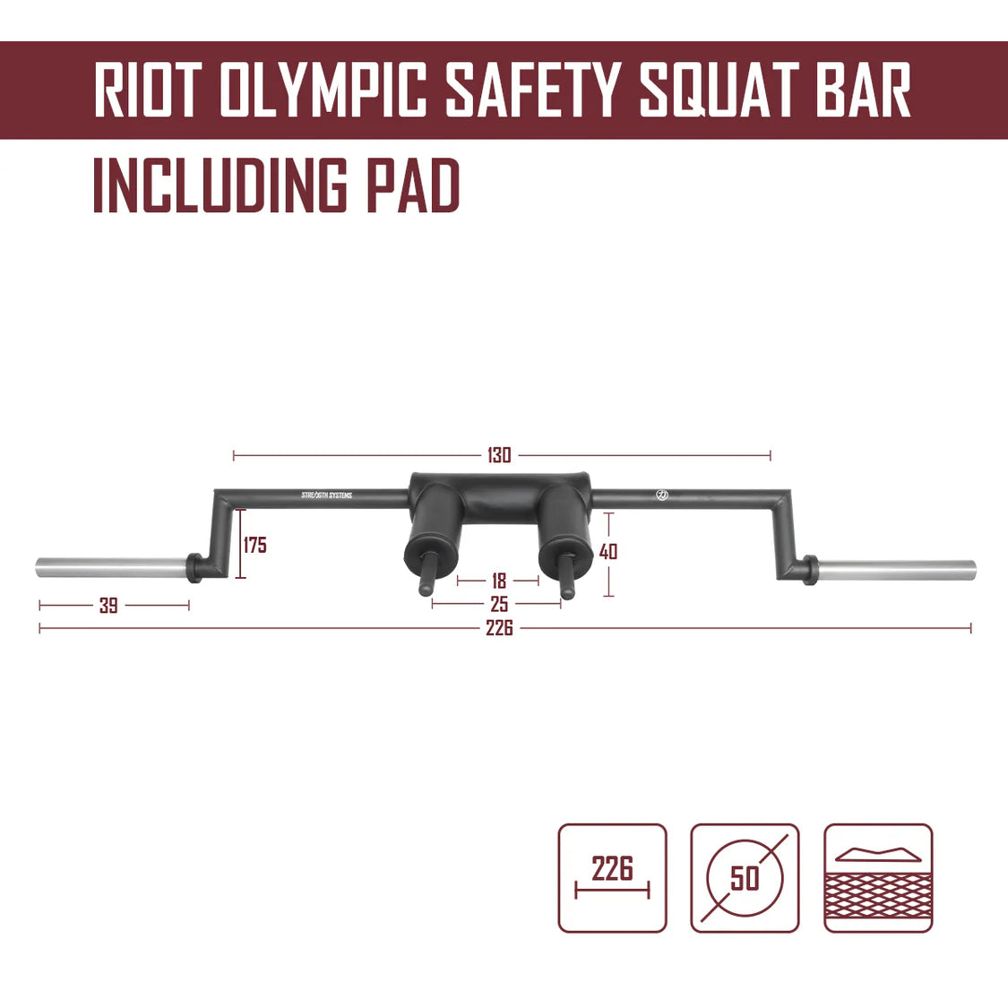 Riot Olympic Safety Squat Bar