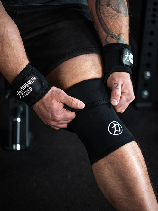 Strength Stack - Black - 10mm Lever Belt, 7mm Inferno Knee Sleeves & Zeus Wrist Wraps