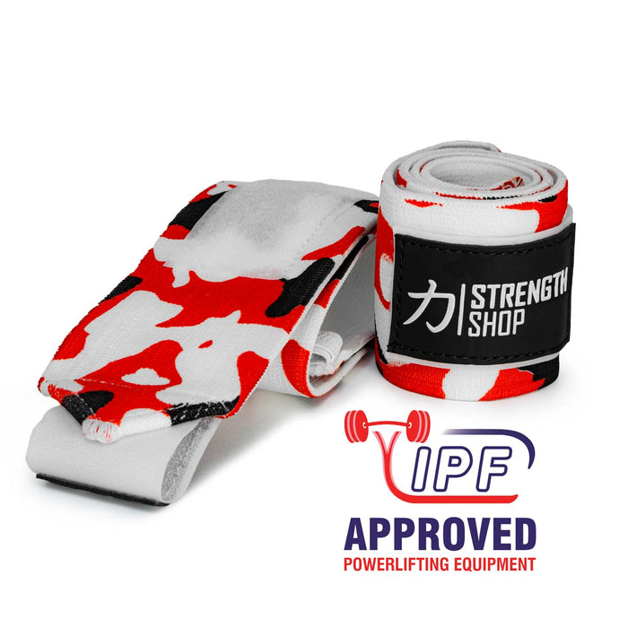 Zeus Wrist Wraps - Red/White/Black Camo - IPF Approved