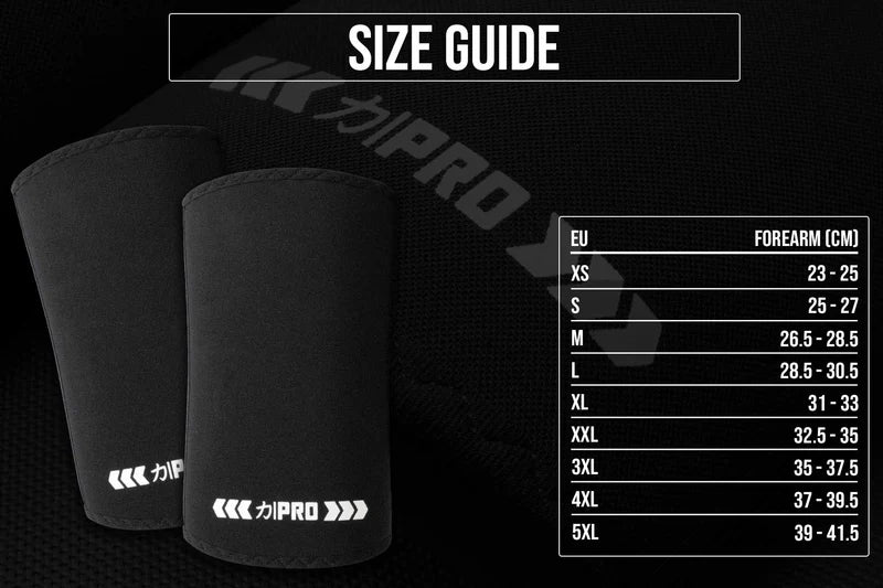 7mm Pro Elbow Sleeves Extra Stiff Neoprene - Finalrep Approved