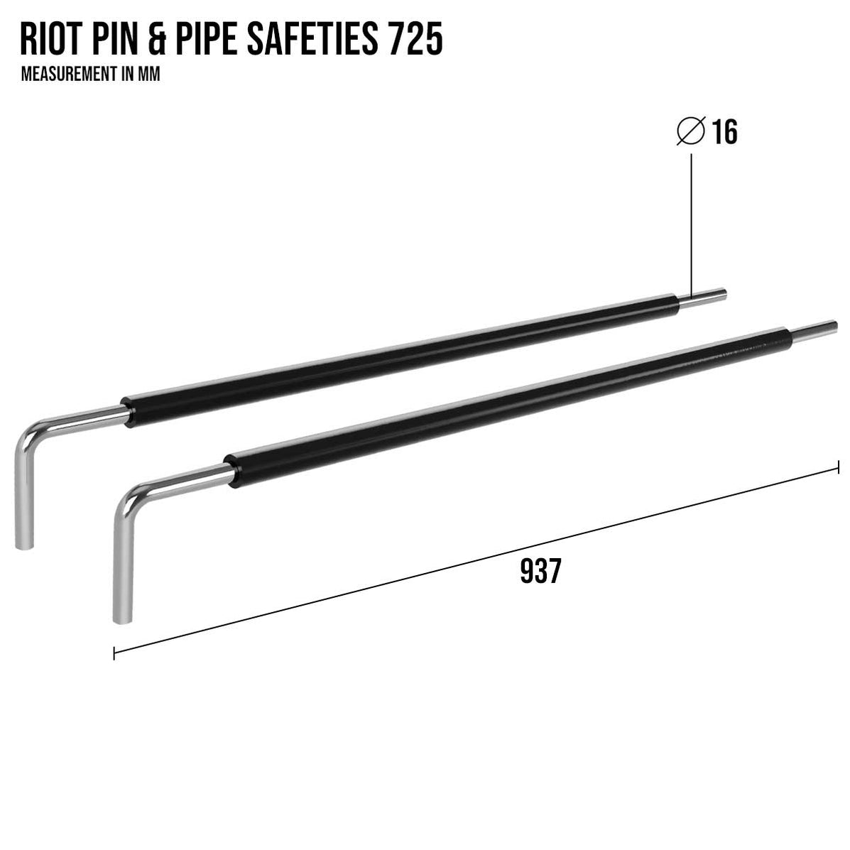 Riot MRR | Pin & Pipe Safeties – 725, Pair — Strength Shop