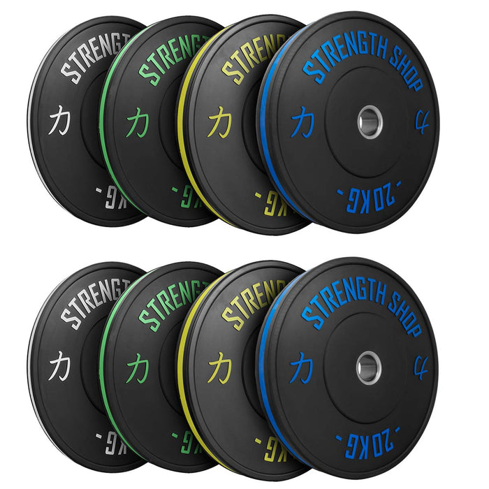 Rubber Bumper Plates w/ Colour Coded Stripe