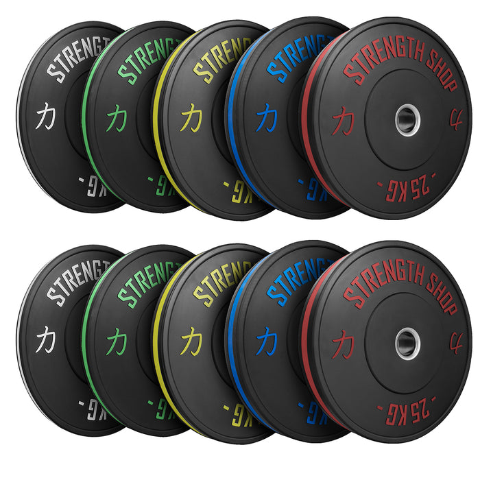 Rubber Bumper Plates w/ Colour Coded Stripe