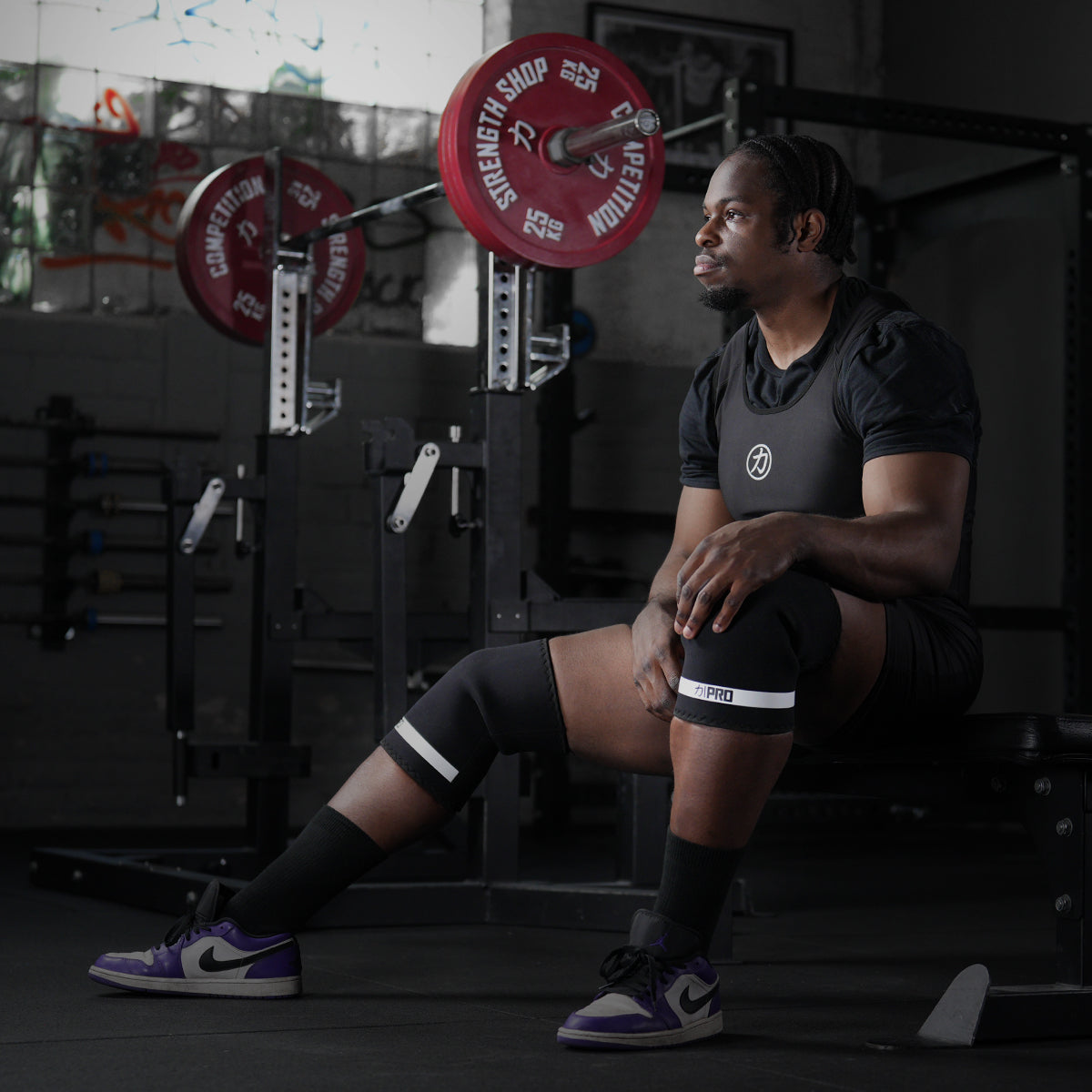 7mm Inferno PRO Knee Sleeves - Extra Stiff Neoprene - Black - IPF APPROVED - ONLY SIZE 2XS, 4XL & 5XL