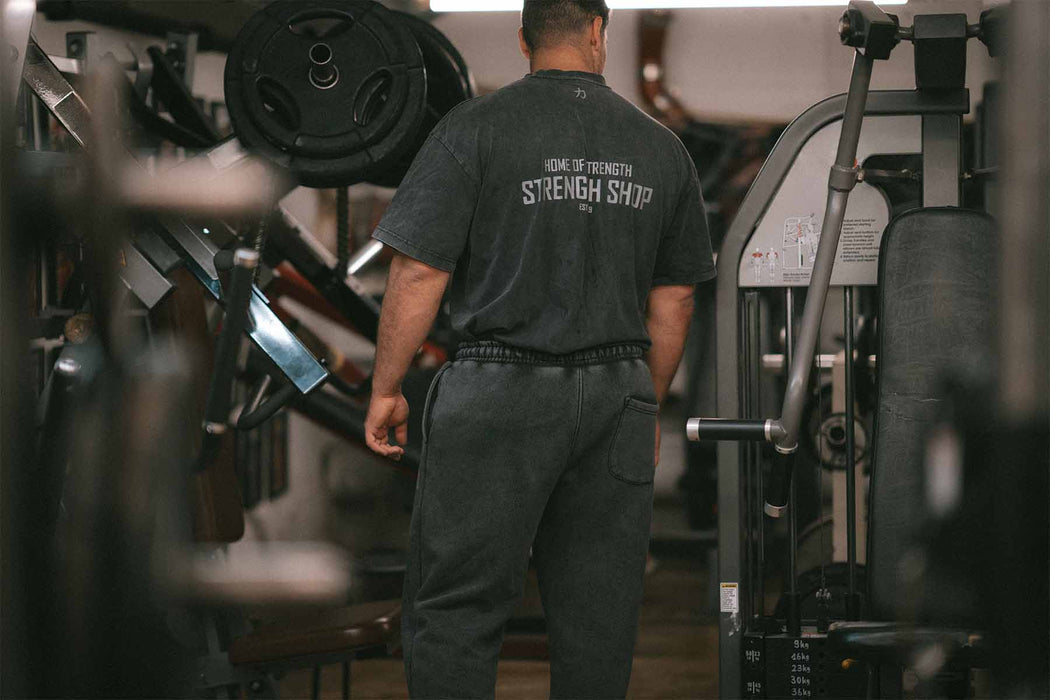 Home of Strength - Joggers, Stone-Washed Grey
