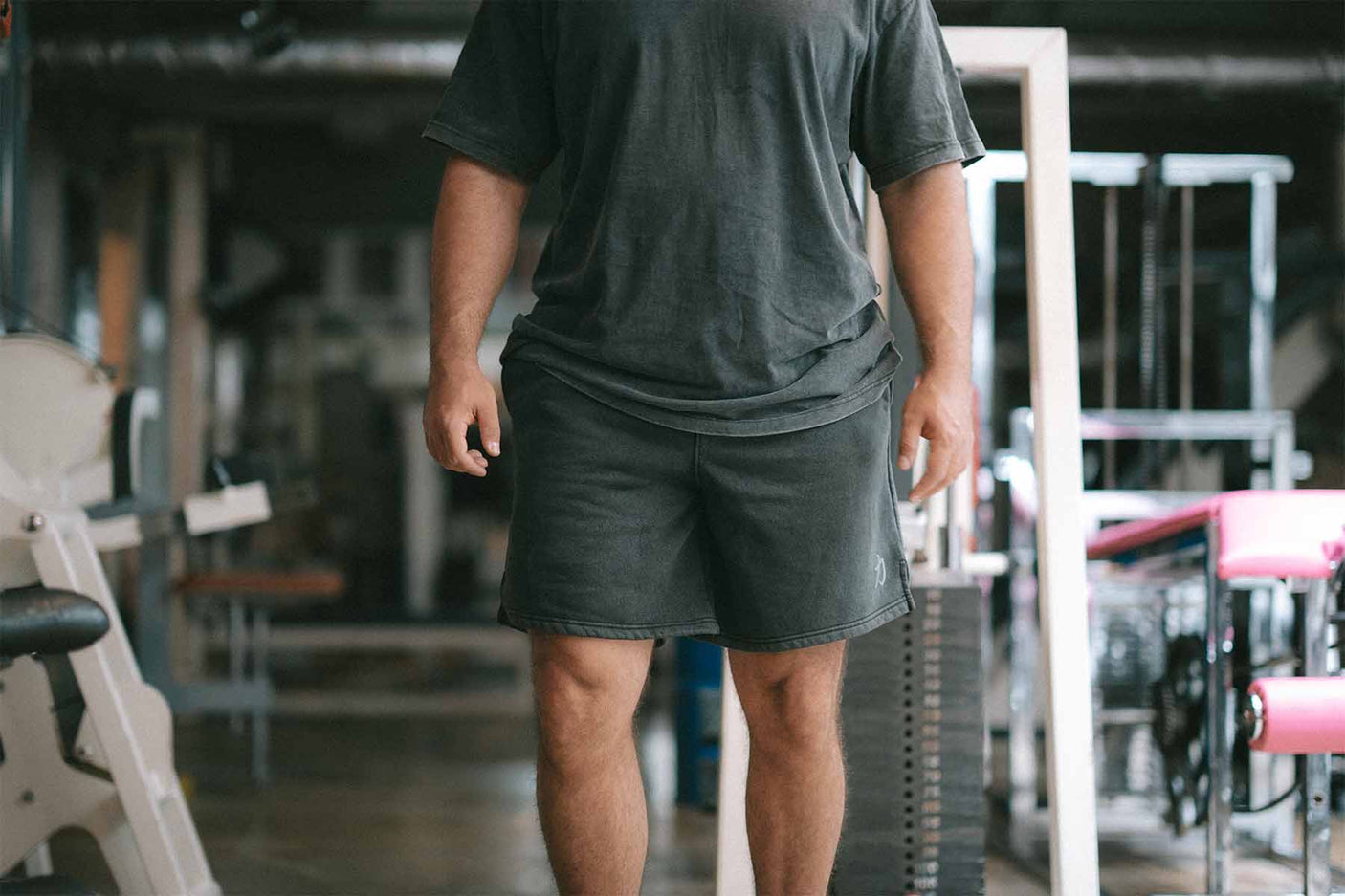 Home of Strength - Shorts, Stone-Washed Grey