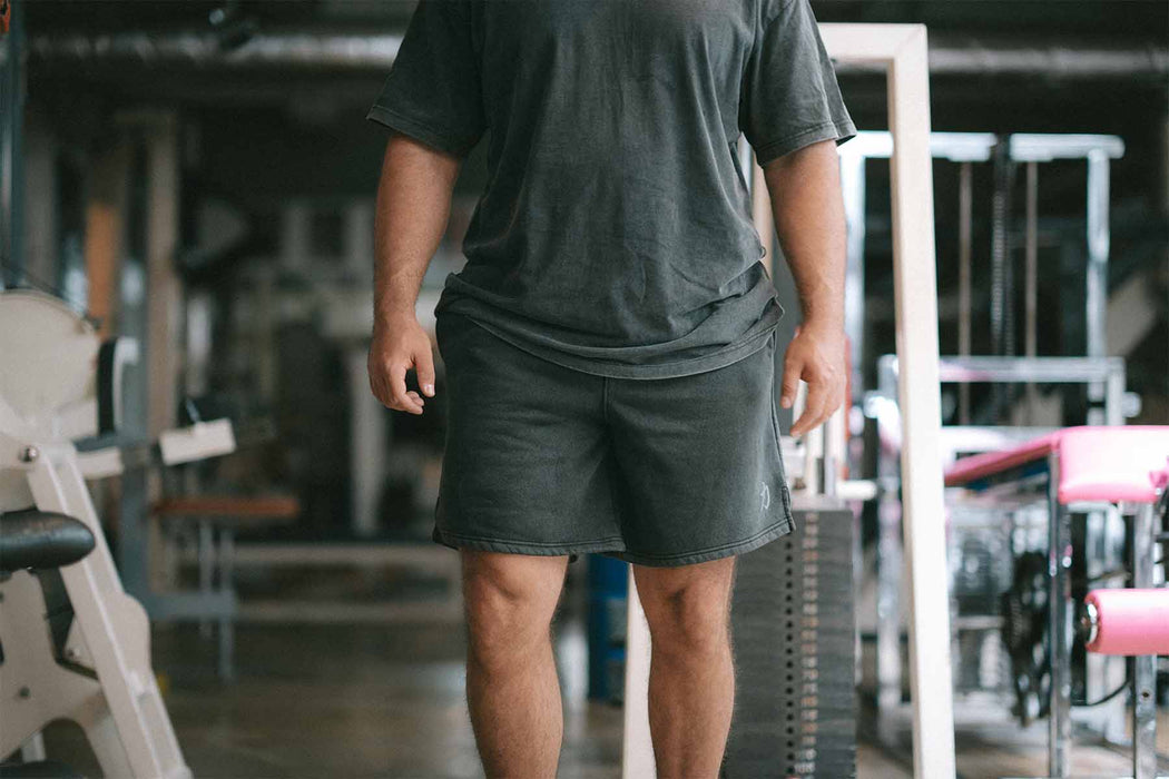 Home of Strength - Shorts, Stone-Washed Grey