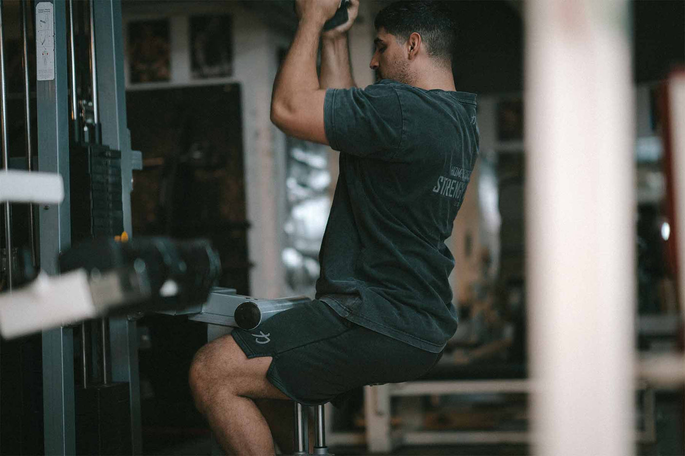 Home of Strength - Shorts, Stone-Washed Grey
