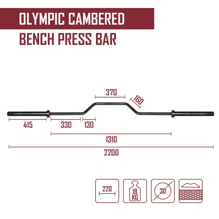 Olympic Cambered Bench Press / Row Bar