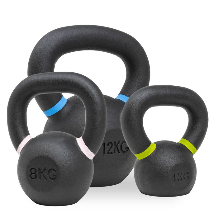 Black Powder Coated Kettlebells 4kg - 64kg