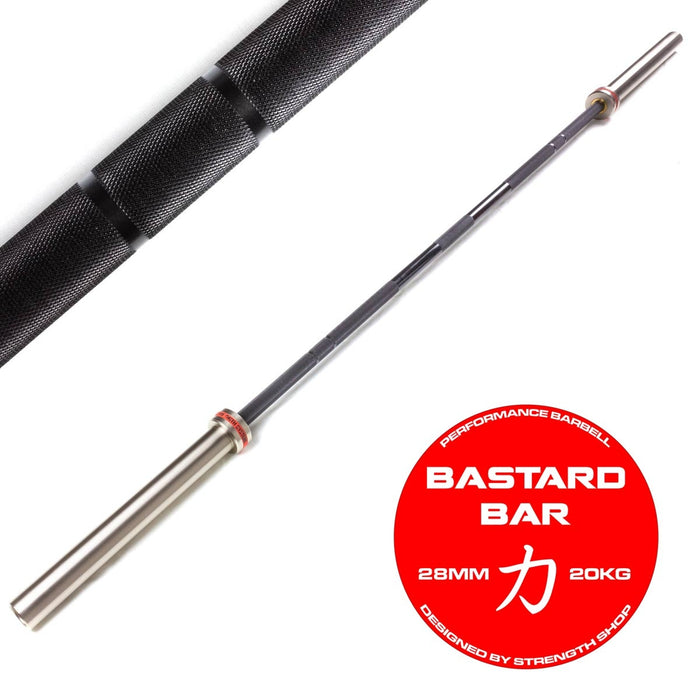 Bastard Bar - with centre knurling and black chrome shaft