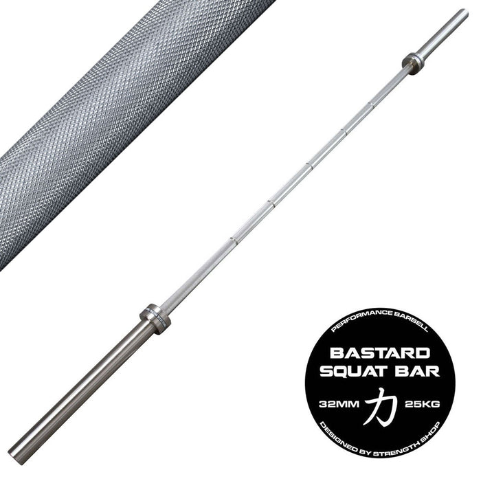 Strength Shop Bastard Squat Bar, 32mm/25kg – Fully Knurled