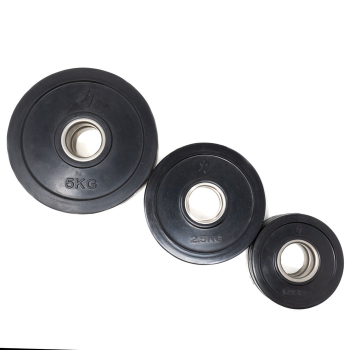 Rubber Coated Plates - Black 0.5kg -5kg