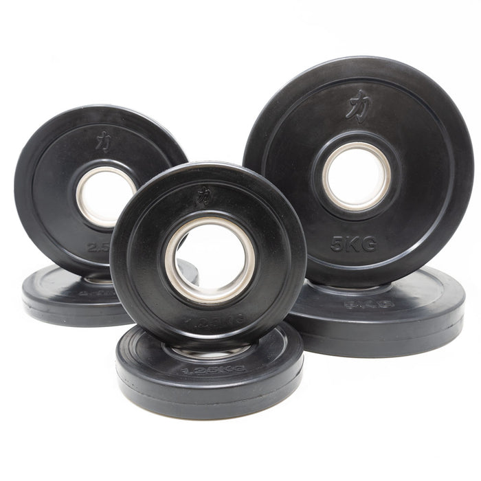 Rubber Coated Plates - Black 0.5kg -5kg