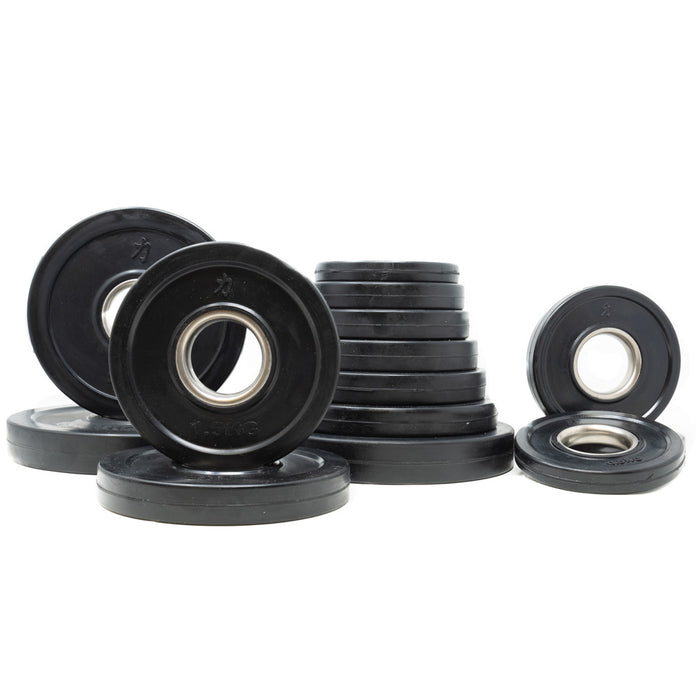 Rubber Coated Plates - Black 0.5kg -5kg