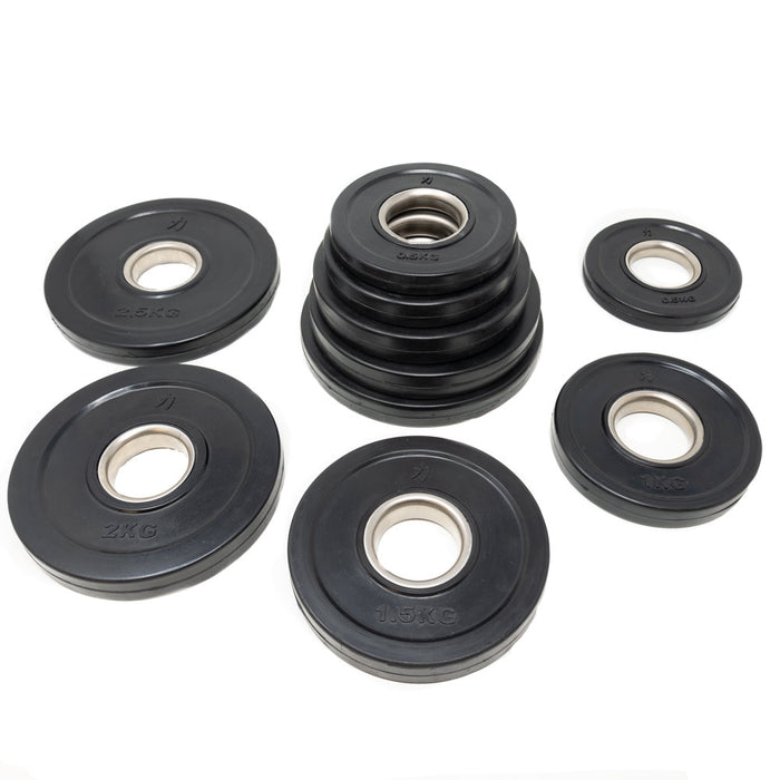 Rubber Coated Plates - Black 0.5kg -5kg