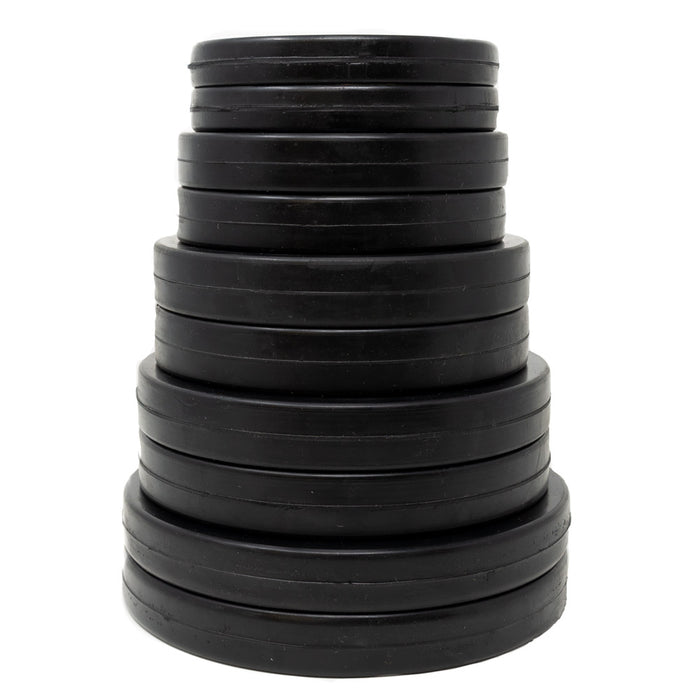 Rubber Coated Plates - Black 0.5kg -5kg