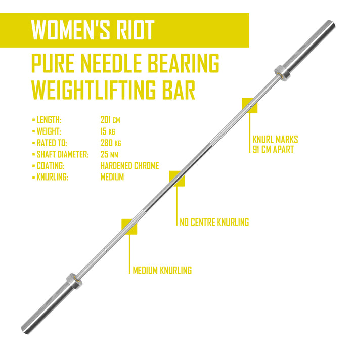 Women's Riot Pure Needle Bearing Weightlifting Bar
