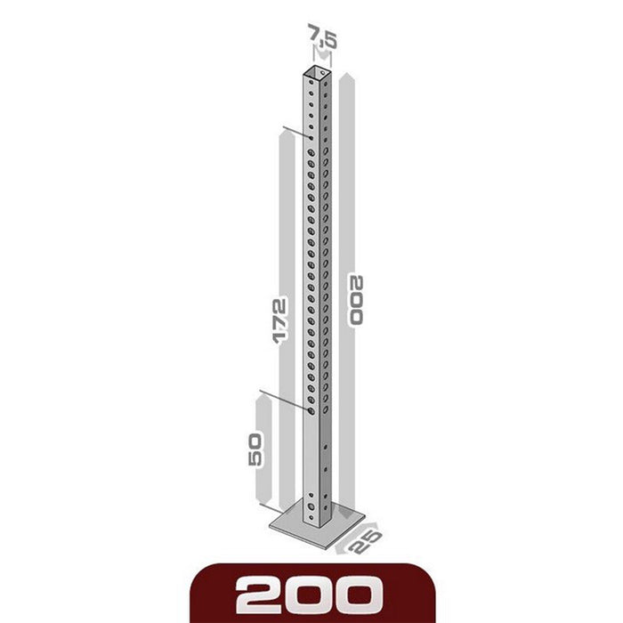 2m Rig Upright - 75mm x 75mm x 3mm Thick