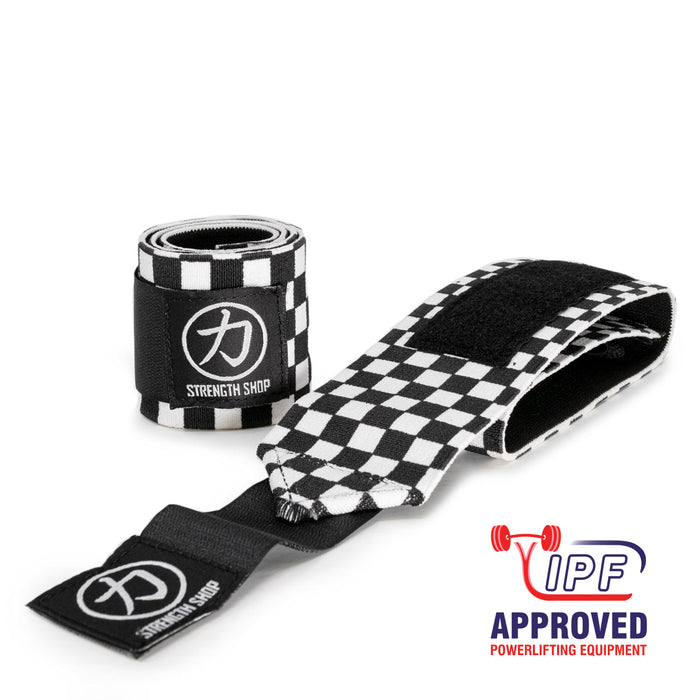 Thor Wrist Wraps - Black/White Checkered - IPF Approved
