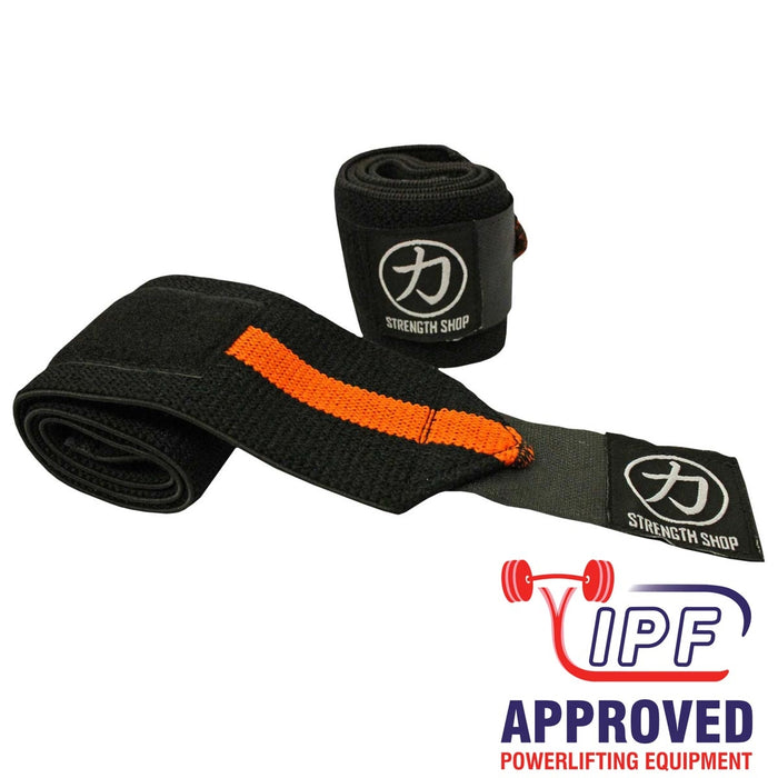 Zeus Wrist Wraps - Orange / Black - IPF Approved